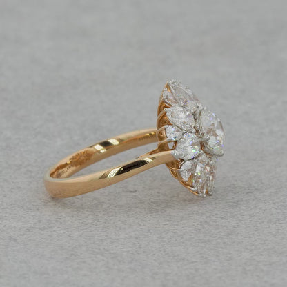 Purecarat Yellow Gold Diamond Cluster Ring