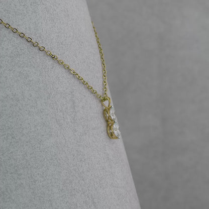 Two Stone Diamond Pendant Necklace