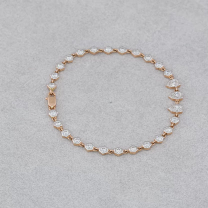 Bezel set diamond bracelet