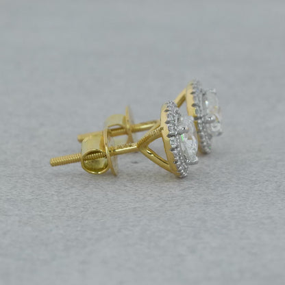 purecarat Carol Seven Stone Diamond Stud Earrings