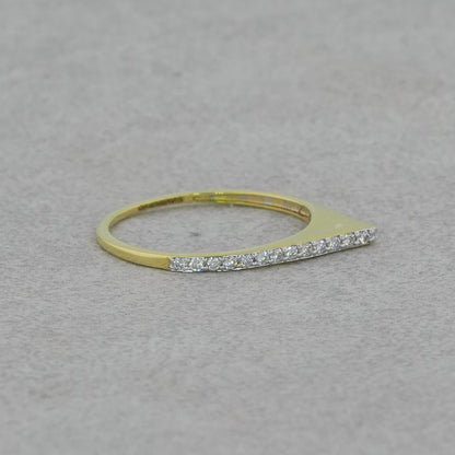 purecarat Diamond Wishbone / V-Shape Wedding Band