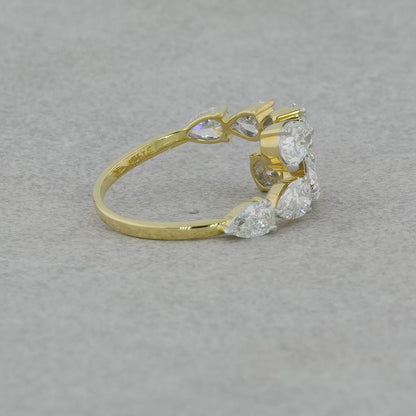 Pear Shaped Diamond Wrap/Bypass Ring