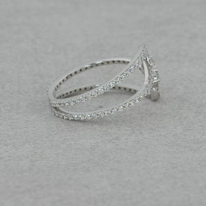 Wrap/Bypass Moissanite Ring