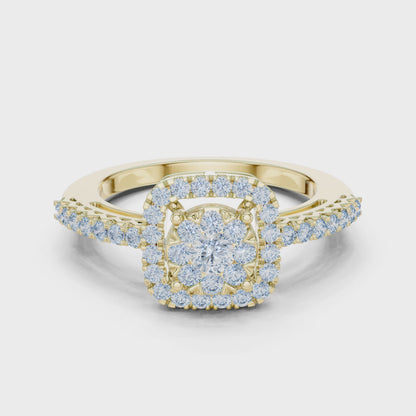 14K Yellow Gold Round Lab-Grown Diamond Engagement Ring for Women | Pure Carat