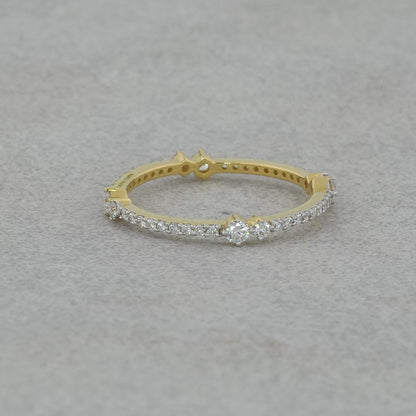 Purecarat Gold Diamond Band Ring - Elegant & Stackable Designs