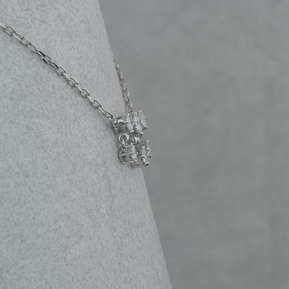 Diamond Cluster / Geometric Bar Necklace