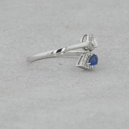 Pear Cut Diamond Bypass Women Ring.