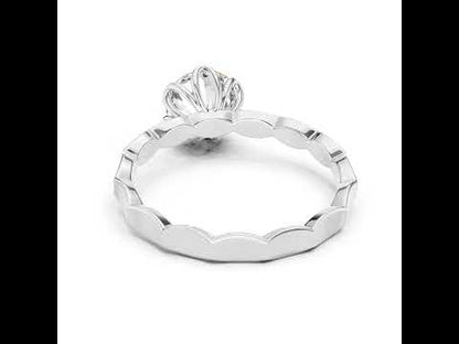 18K Rose Gold Round Lab-Grown Diamond Everyday Wear Solitaire Ring