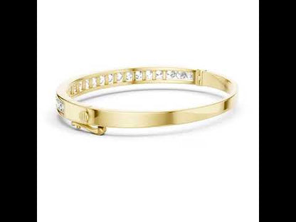 18k Yellow Gold Round Lab-Grown Diamond Party Wear Bracelet for Women | Pure Carat