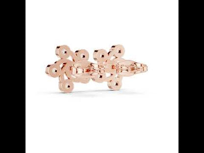 18K Rose Gold Round Lab-Grown Diamond Wedding Earrings for Women | Pure Carat