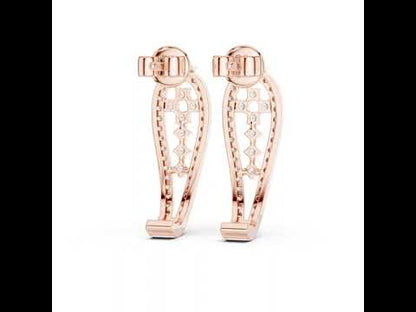 Women’s Everyday Wear Earrings in 14K Yellow Gold with Round Cut Diamonds | Pure Carat