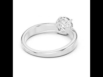 Round Lab-Grown Diamond Ring in 14K White Gold for Women | PureCarat