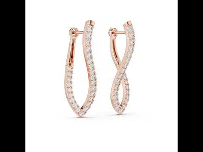 18K White Gold Round Lab-Grown Diamond Bridal Earrings for Women | Pure Carat