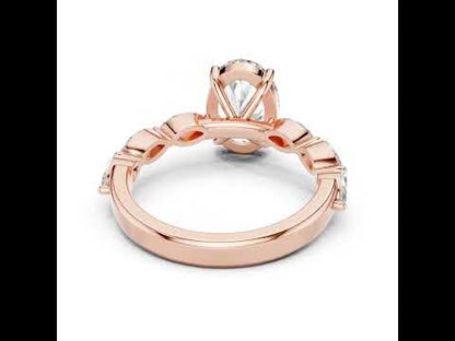 14K White Gold Oval & Marquise Lab-Grown Diamond Anniversary Gift Ring for Women | Pure Carat
