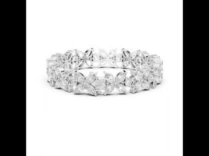 Marquise & Round Lab-Grown Diamond Bracelet in 18K White Gold for Women – Pure Carat