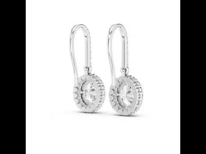 18K Rose Gold Round & Oval Lab-Grown Diamond Wedding Earrings for Women | Pure Carat