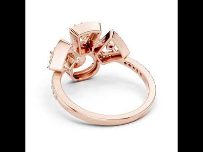 18K Rose Gold Round Lab-Grown Diamond Ring for Women | Party Wear | Pure Carat