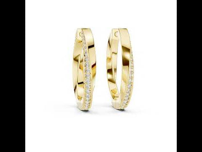 Women’s Office Wear Drop Earrings - Round Cut Diamonds - 18K Yellow Gold - Pure Carat