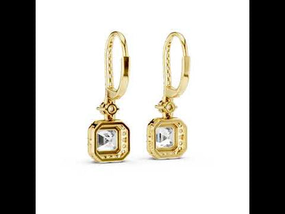 14K White Gold Round & Asscher Lab-Grown Diamond Engagement Earrings for Women | Pure Carat