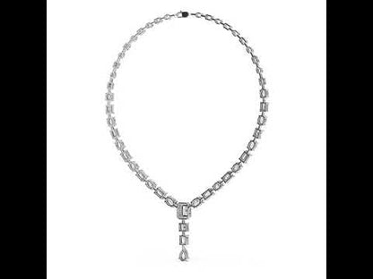 14k White Gold Pear Emerald Oval Radiant Lab-Grown Diamond Engagement Necklace | Pure Carat