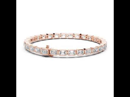 18k Yellow Gold Emerald Lab-Grown Diamond Wedding Bracelet for Women | Pure Carat