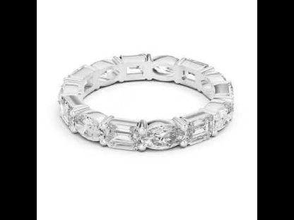 14K White Gold Emerald & Oval Lab-Grown Diamond Engagement Ring for Women | Pure Carat