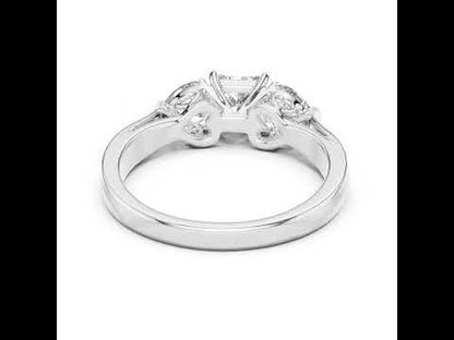 14K Yellow Gold Princess & Heart Lab-Grown Diamond Stud Ring| PureCarat