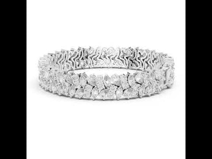14k Rose Gold Pear Marquise Round Lab-Grown Diamond Bridal Bracelet | Pure Carat
