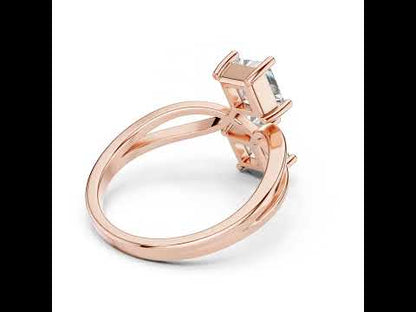 14K White Gold Princess Cut Lab-Grown Diamond Stud Ring for Women | Engagement | Pure Carat