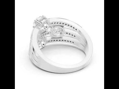 18K White Gold Round Lab-Grown Diamond Drop Ring for Women | Office Wear | Pure Carat