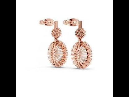 18K Rose Gold Round & Oval Lab-Grown Diamond Wedding Earrings for Women | Pure Carat