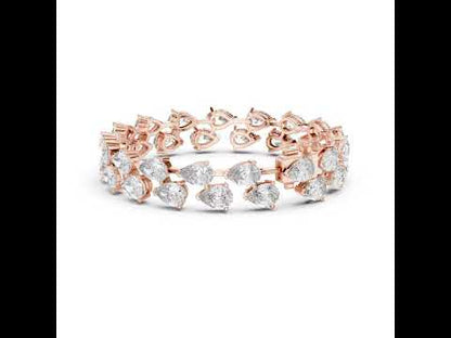 Women’s Wedding Pear Cut Lab-Grown Diamond Bracelet in 18K Yellow Gold – Pure Carat