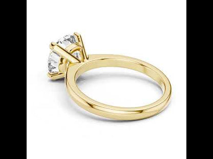 Pure Carat 18K Yellow Gold Party Wear Ring with Round Lab-Grown Diamond