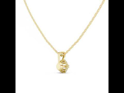 18K Yellow Gold Round Lab-Grown Diamond Pendant for Women | Bridal Wear | Pure Carat