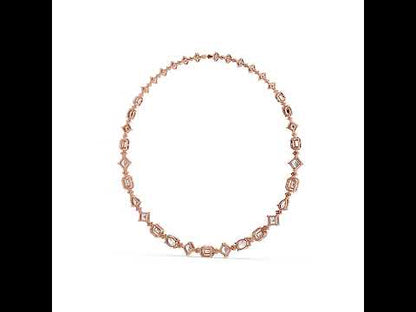 18k Rose Gold Pear/Emerald/Oval/Round Lab-Grown Diamond Party Wear Necklace | Pure Carat