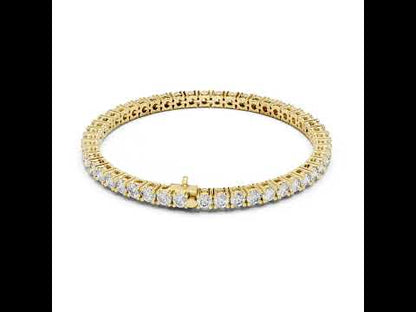 18K Yellow Gold Round Lab-Grown Diamond Bracelet for Women - Everyday Wear - Pure Carat