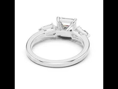 18K Rose Gold Asscher & Kite Lab-Grown Diamond Engagement Ring for Women | Pure Carat