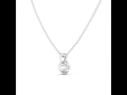 18K White Gold Round Lab-Grown Diamond Pendant for Women | Everyday Wear | Pure Carat