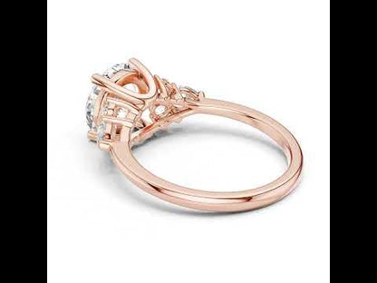 Women's Party Wear Diamond Ring - Oval Lab-Grown Stone in 14K Yellow Gold - Pure Carat