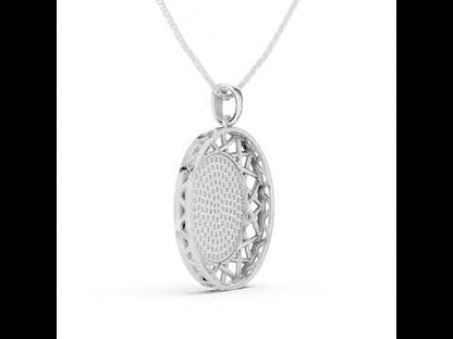 18K White Gold Round Lab-Grown Diamond Pendant for Women | Wedding Wear | Pure Carat