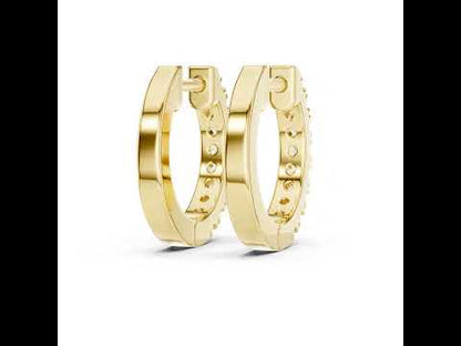 Women's Office Wear Round Lab-Grown Diamond Earrings - 14K Yellow Gold - Pure Carat