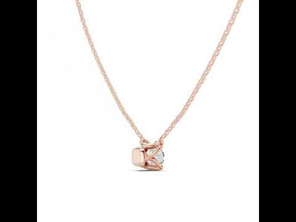 18K Rose Gold Round Lab-Grown Diamond Pendant for Women | Anniversary Gift | Pure Carat