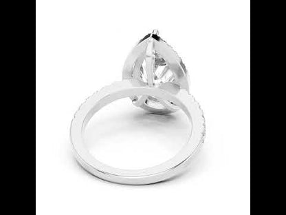 14K Rose Gold Pear & Round Lab-Grown Diamond Stud Ring for Women – Pure Carat
