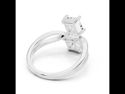 14K White Gold Princess Cut Lab-Grown Diamond Stud Ring for Women | Engagement | Pure Carat