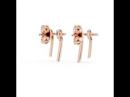 14K Rose Gold Round Lab-Grown Diamond Earrings for Women | Party Wear | Pure Carat
