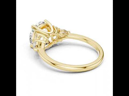 Women's Party Wear Diamond Ring - Oval Lab-Grown Stone in 14K Yellow Gold - Pure Carat
