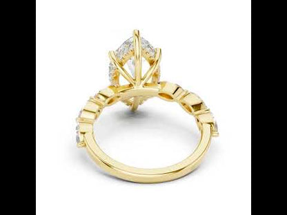 18K Rose Gold Round & Marquise Lab-Grown Diamond Everyday Wear Ring for Women | Pure Carat