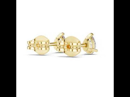 18K Yellow Gold Pear Lab-Grown Diamond Earrings for Women | Everyday Wear | Pure Carat