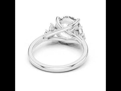 Pure Carat 18K Rose Gold Office Wear Ring with Marquise & Round Lab-Grown Diamonds