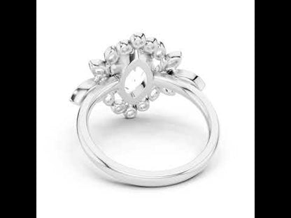 14K Yellow Gold Round & Marquise Lab-Grown Diamond Engagement Ring for Women | Pure Carat
